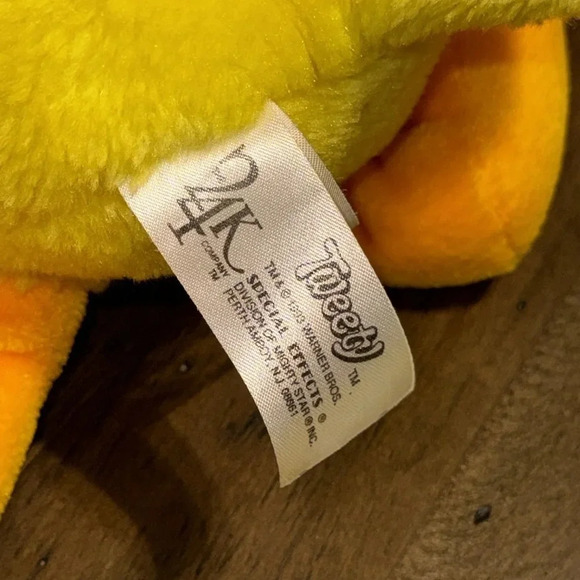 24K 1993 Looney Tunes Warner Bros Tweety Bird VTG Stuffed Animal plush item1531 - Picture 6 of 12